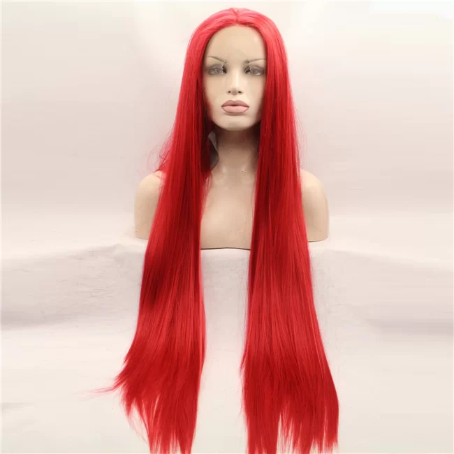 Red Lace Wigs for Women Long Straight Red Wigs Synthetic Lace Front4 HD Lace WigsHair BundlesGlueless WigsCrochet hair extensions OUOHAIR