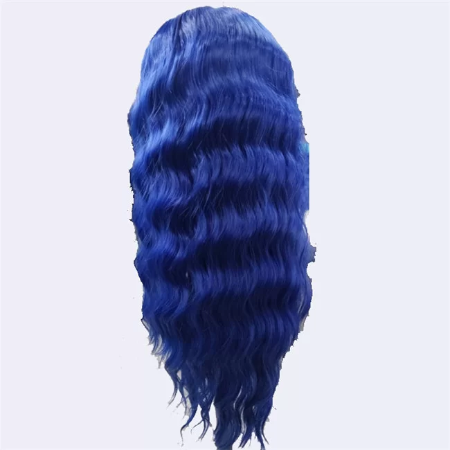 Synthetic lace front fashionable blue water ripple long wig2 HD Lace WigsHair BundlesGlueless WigsCrochet hair extensions OUOHAIR