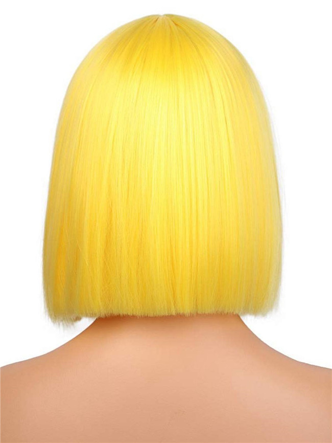 Yellow Bob Straight Fashion Wig012 HD Lace WigsHair BundlesGlueless WigsCrochet hair extensions OUOHAIR