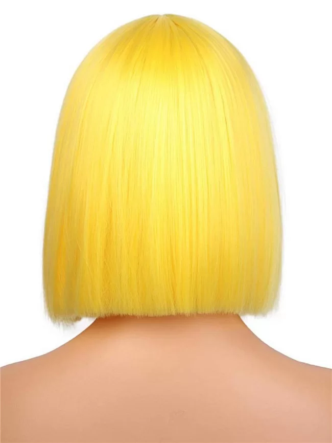 Yellow Bob Straight Fashion Wig012 HD Lace WigsHair BundlesGlueless WigsCrochet hair extensions OUOHAIR