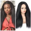 black long synthetic front lace yaki hair3 HD Lace WigsHair BundlesGlueless WigsCrochet hair extensions OUOHAIR