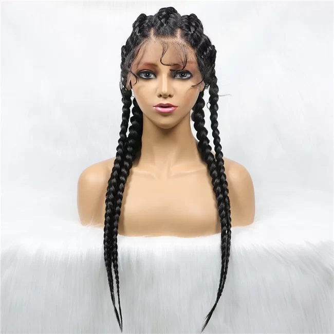 front lace 5strand Braids lace wig short synthetic Braids Wig HD Lace WigsHair BundlesGlueless WigsCrochet hair extensions OUOHAIR