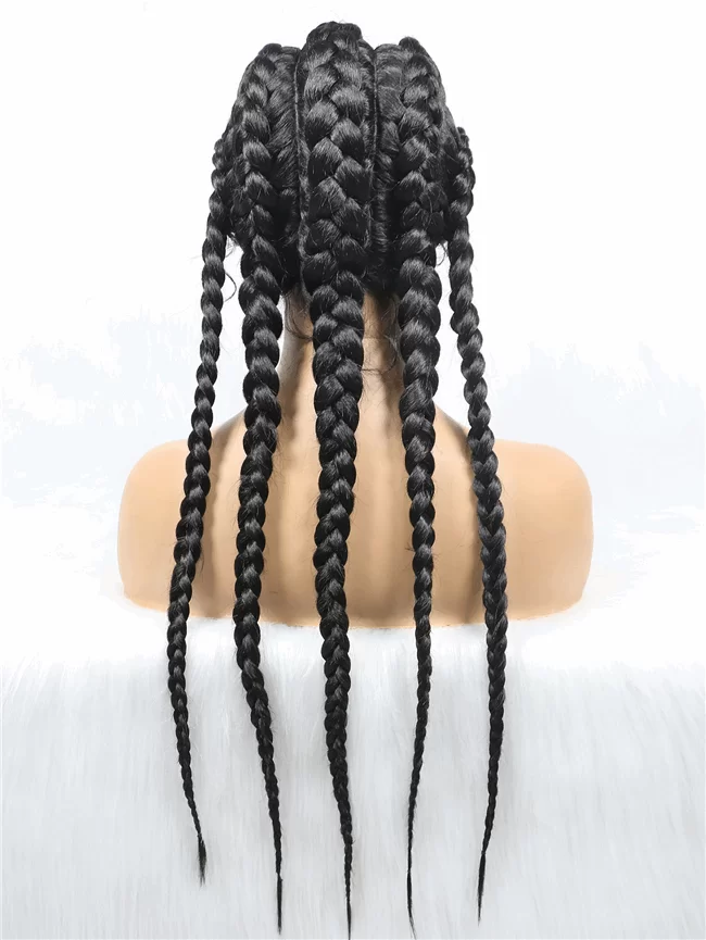 front lace 5strand Braids lace wig short synthetic Braids Wig3 HD Lace WigsHair BundlesGlueless WigsCrochet hair extensions OUOHAIR