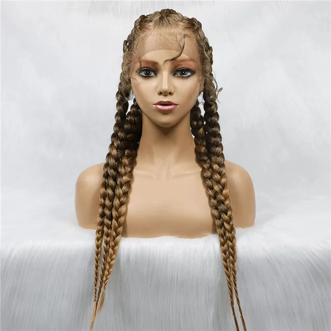 front lace 5strand Braids lace wig short synthetic Braids Wig5 HD Lace WigsHair BundlesGlueless WigsCrochet hair extensions OUOHAIR