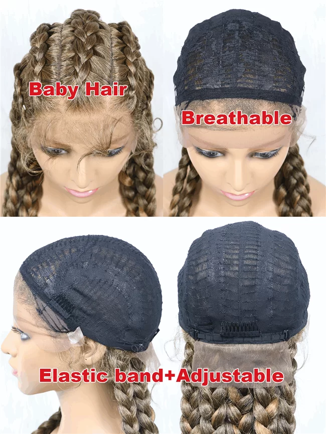 front lace 5strand Braids lace wig short synthetic Braids Wig7 HD Lace WigsHair BundlesGlueless WigsCrochet hair extensions OUOHAIR