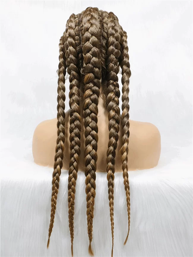 front lace 5strand Braids lace wig short synthetic Braids Wig9 HD Lace WigsHair BundlesGlueless WigsCrochet hair extensions OUOHAIR