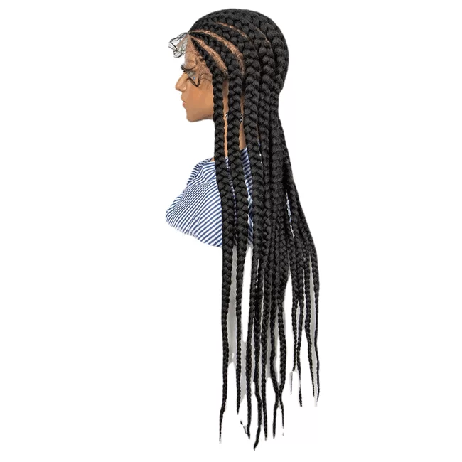 full lace 11strand Braids lace wig long synthetic Braids Wig7 HD Lace WigsHair BundlesGlueless WigsCrochet hair extensions OUOHAIR