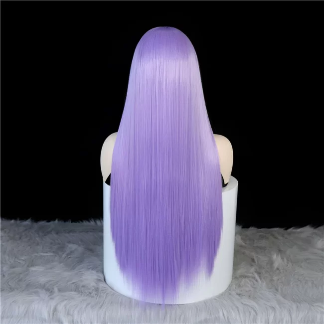 womens light purple front lace fashion wig with long straight hair2 HD Lace WigsHair BundlesGlueless WigsCrochet hair extensions OUOHAIR